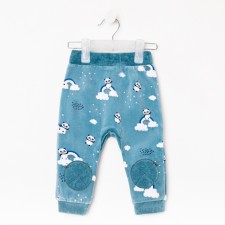 Pants are children, the color is dark turquoise, height 62 cm