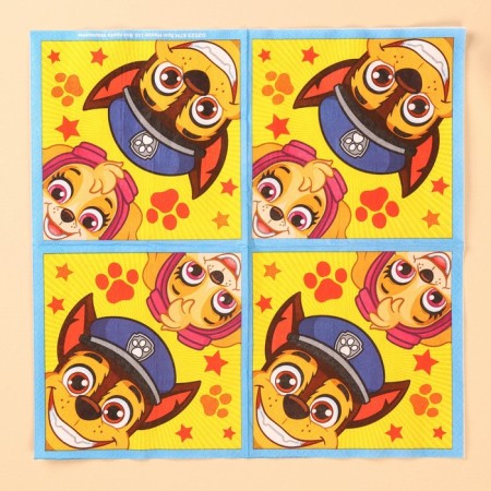 Paper Napkins "Sky and Gonchik", 33x33 cm, 20 pieces, 3 strata, puppy patrol-6