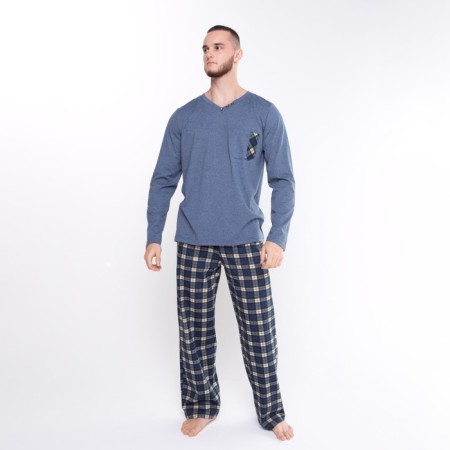 Kit (longshit, trousers) male, dark blue color, size 58-1