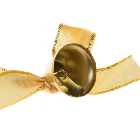 A bell on a pin with a bow for graduation, gold, d = 2.6 cm-2