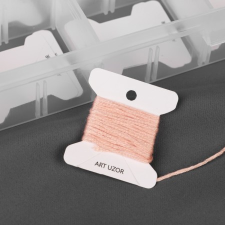 Organizer for threads with bobbins, 12 removable cells, 19.6 × 13.2 × 3.6 cm, the color is transparent-2