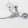 Beads "Fleur" balls, white-gray color in silver, adjustable length, No. 12, beads No. 16, No. 20, 40 cm
