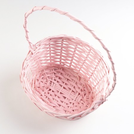 Wicker basket, 26x21x8x13x32 cm, pink, willow-2