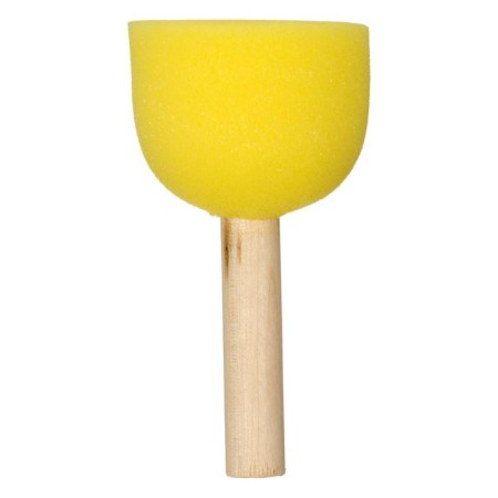 Sponge brush, round, diameter-50mm, wooden handle, in a bag-1