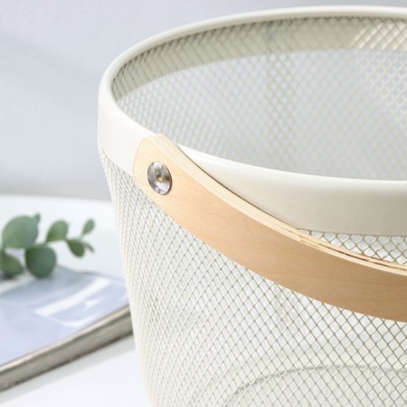 Universal round ladoom, 26 × 26 × 18 cm basket, white color-3