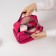 Cosmetic bag, 2 parts on lightning, raspberry color