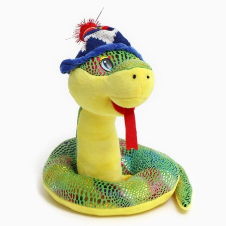 Soft toy "Snake", in a striped hat, 20 cm-4