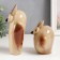 Souvenir ceramics "Two eagle owl" Beige set 2 pcs 11.5x9.5x7.5 18x9x7 cm