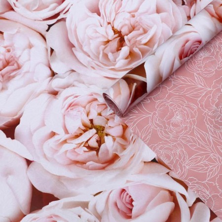 Glossy paper bilateral "peonies", 0.5 x 0.7 m