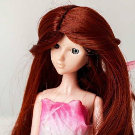 Hair for dolls "wavy with a tail" is small, color 350-1