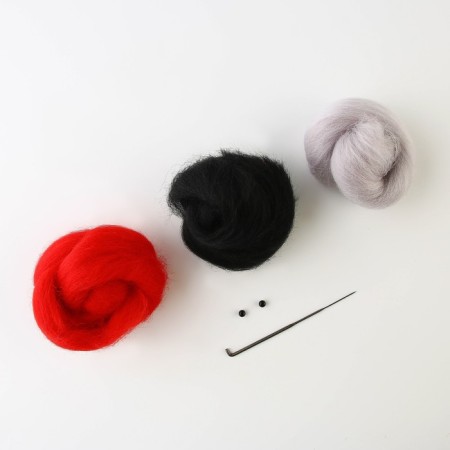 New Year's toy made of wool "New Year! Bullfinch"-3