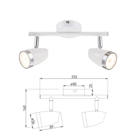 Lamp Kelly 6155-702 LED 2 x 4 W 3200K-3