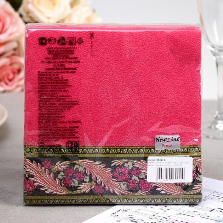 Paper Near New Line Fresco "Cohloma Bordeaux", 2 layers, 33*33 cm, 20 pcs.-1