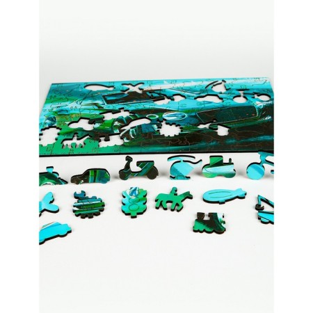 Figure puzzle "Retro car", 120 parts, 28 × 20 cm-2