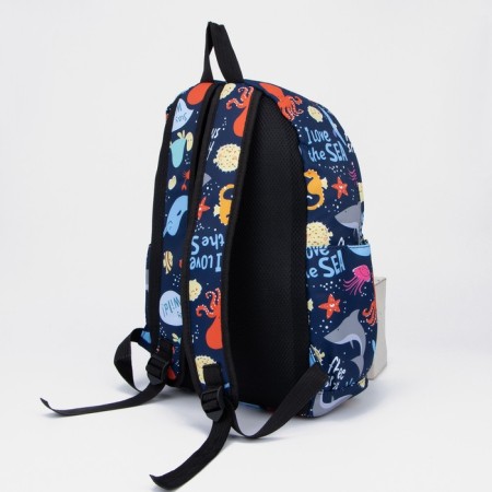 A backpack with a zipper, the color is blue-3