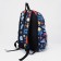 A backpack with a zipper, the color is blue