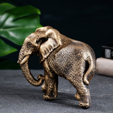 Figure "Elephant African" bronze, 18x9x13cm-1