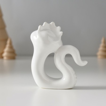 Souvenir Ceramics "White Snake in the Crown" with gold 2.2x7x8.5 cm-3