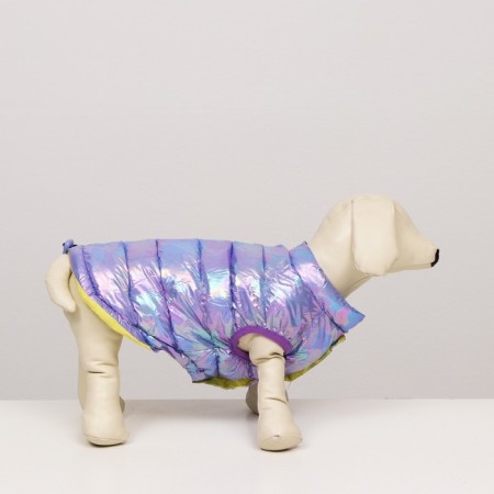 Dog jacket two -sided with a weight, size 10 (DS 25, OG 34, Osh 24), purple/yellow-1