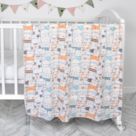 Fleet blanket "Cats", size 100x118 cm