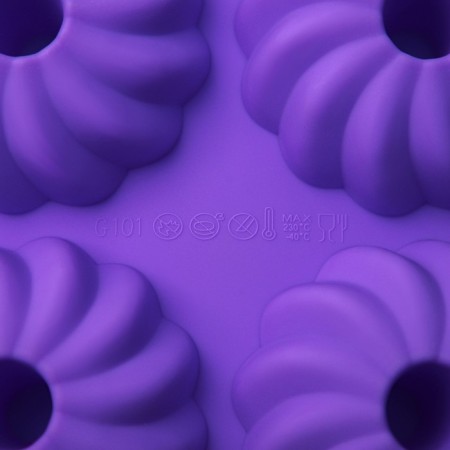 Baking uniform “Cupcake”, silicone, 26 × 18 × 3.5 cm, 6 cells (7.5x7.5x2.5 cm), lilac color-5