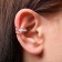 Earring "Kaff" line with rhinestones and pearls, white color in silver