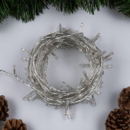 Garland “thread” 10 m, IP20, transparent thread, 100 LED, purple glow, 8 modes, 220 V-1