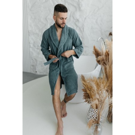 Terry dressing gown, size 46, green color-11