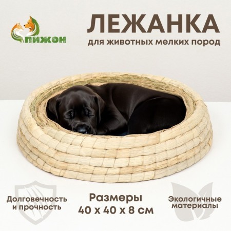 Ecologize animal sunbed (cotton+rogoz), 40 cm, white