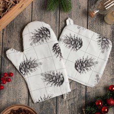 Set of kitchen Ethel Merry Christmas: mittens 20x27 cm, take 19x19 cm, 100% HL