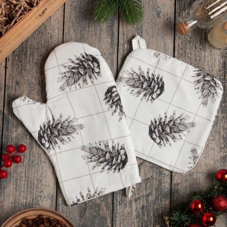 Set of kitchen Ethel Merry Christmas: mittens 20x27 cm, take 19x19 cm, 100% HL
