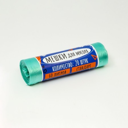 Garbage bags in the roll "Upakland" 60 l, green, PND, 9 μm, 20 pcs