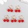 Decor for creativity metal, rhinestones "cherries" gold 1.9x1.4 cm