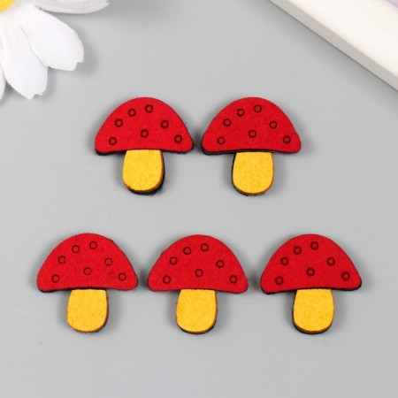 Decor for creativity claims. suede "mushrooms-Mukhomorniki" mix 2.3x2.4 cm-2