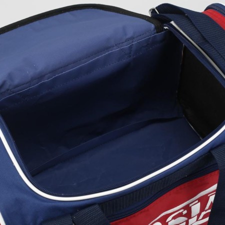 Sports bag with lightning, 3 departments, external pocket, long belt, blue/red color-4