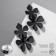 Earrings Metal "brightness" flowers, black color