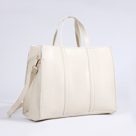 Bag Female Tout with zipper, milk color-3