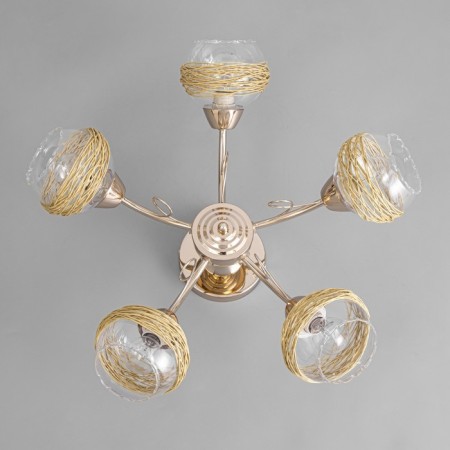 Cellular infinity chandelier 5x40W E14 gold 40x40x25 cm-3