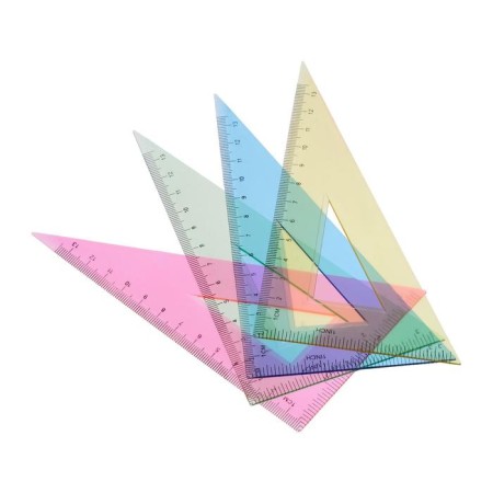 Triangle 13 cm, 30 °, fluorescent, transparent, mix-1