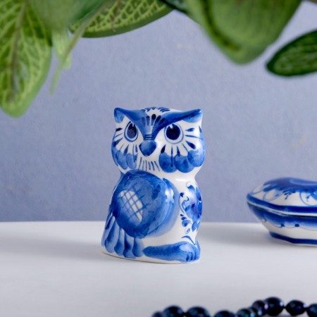 Souvenir "Owl Sofa", 8 cm, gzhel-1