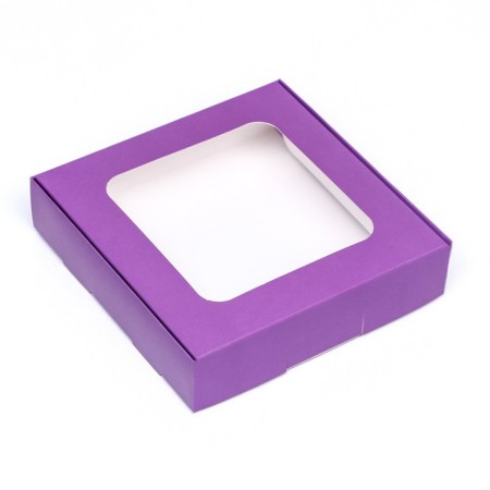 Self -charged box with a lilac window, 13 x 13 x 3 cm-1