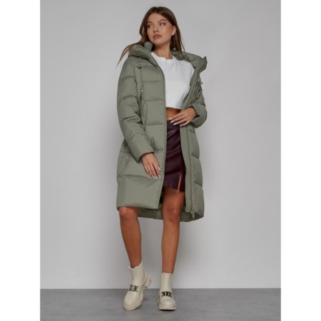 Coat insulated winter female, size 42, green color-14