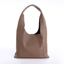 Women's bag on the button, cosmetic bag, dark beige color