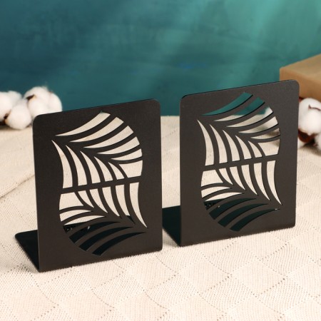 Holder-stand for books "Palm sheet" set 2pcs, 9.2x12x15.4cm, black-2