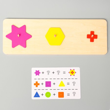 Developing game "Geometric figures by cards" 10x30x1 cm-4