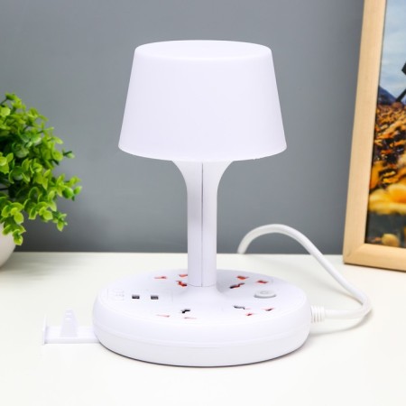 Board Lamp "ERA" LED 5W 3000K-6000K 4 outlet 2xUSB2.0 MIX 15x15x22cm RISALUX-10