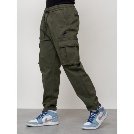 Cargo jeans men, size 44, khaki color-5