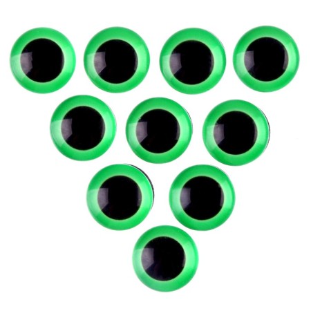 Elose -based eyes, set of 10 pcs., Size 1 pc. - 14 mm, green color-1