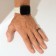 Ring "Night" for hematite, rounded, black color, size 18