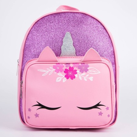 Baby backpack with a pocket for the girl "Unicorn", artificial leather, 27x23 x 10 cm-1